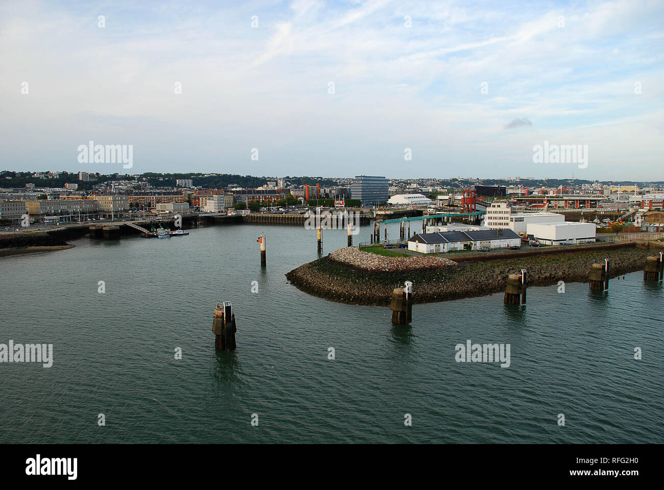 Le port du Havre (Normandie, France). Le Havre est une commune française, située dans le département de la normandie de nort Banque D'Images