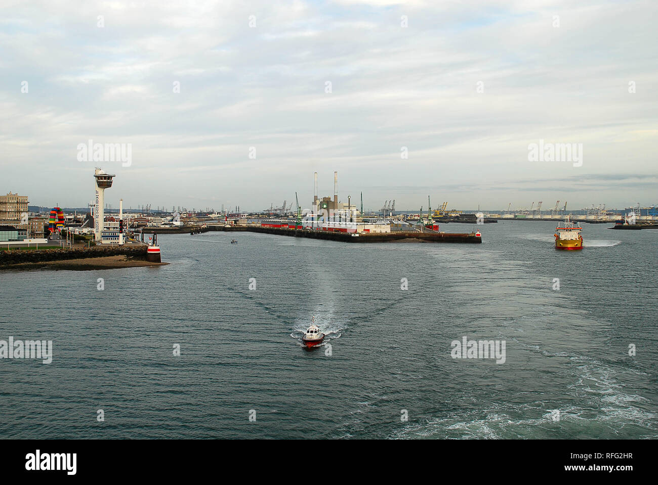 Le port du Havre (Normandie, France). Le Havre est une commune française, située dans le département de la normandie de nort Banque D'Images