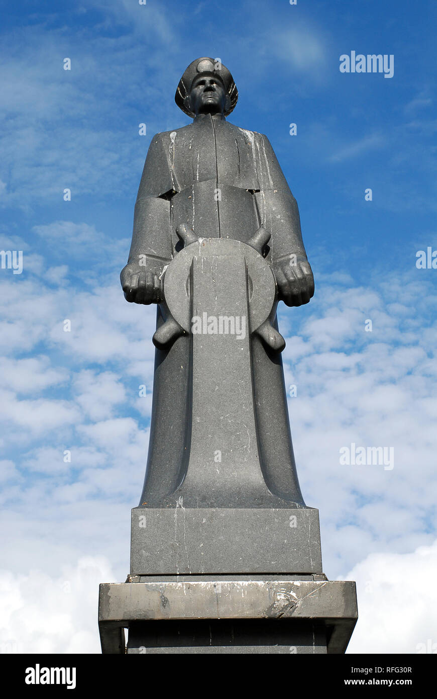 Statue dans le port de Bergen. Bergen est une ville et municipalité dans Hordaland sur la côte ouest de la Norvège Banque D'Images