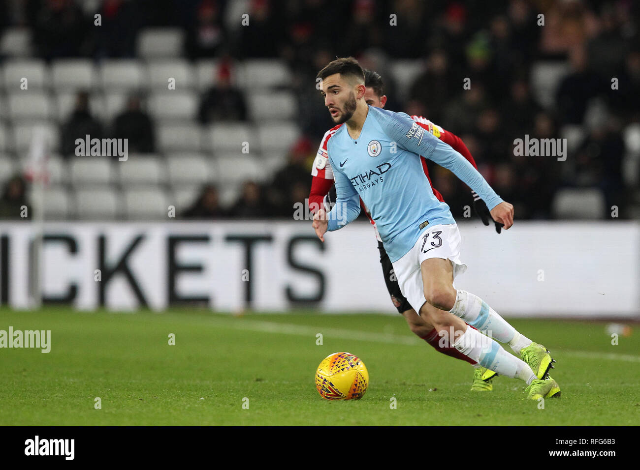 SUNDERLAND, Royaume-Uni 22ème janvier Benjamín Garré de Manchester City en action au cours de l'Checkatrade Trophy trimestre dernier match entre Sunderland et Manchester City sous 23s dans le stade de la lumière, Sunderland, le mardi 22 janvier 2019. (Crédit : Mark Fletcher | MI News & Sport Ltd) ©MI News & Sport Ltd. Banque D'Images