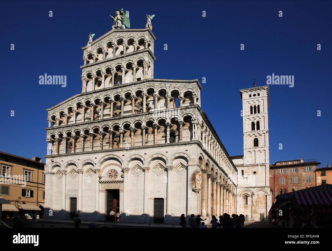 San Michele in Foro, Lucca, Toscane, Italie Banque D'Images