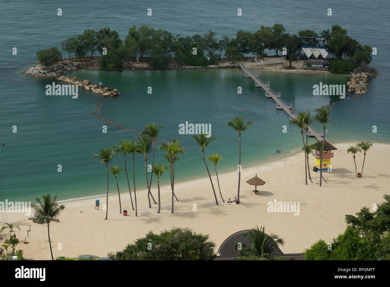 Singapour, l'île de Sentosa, Siloso beach Banque D'Images