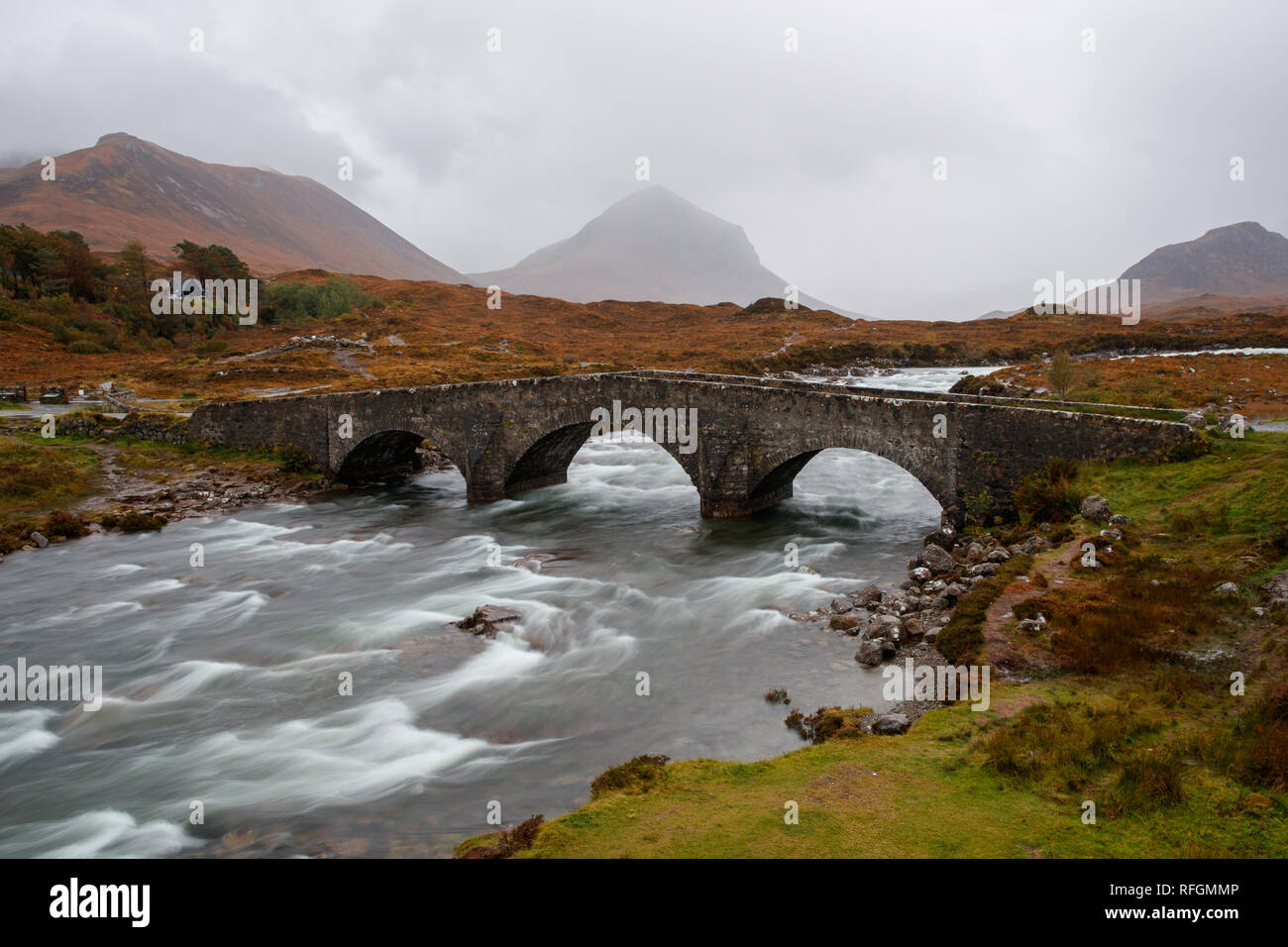 Vieux Pont Sligachan, Isle of Skye, Scotland Banque D'Images