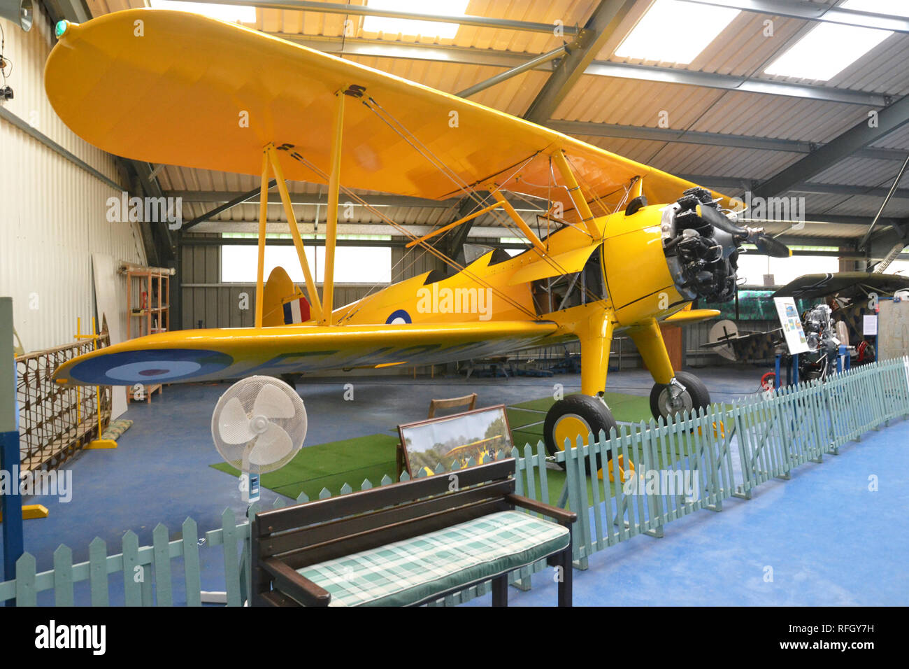 Boeing Stearman PT-27 Kaydet du Norfolk et du Suffolk Aviation Museum, Flixton, Suffolk, UK Banque D'Images