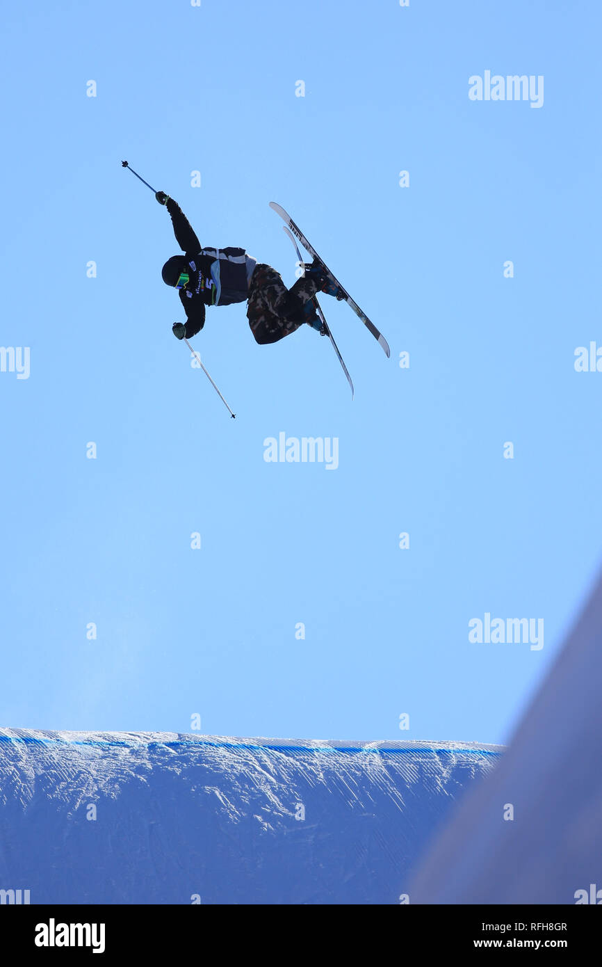 Alpe di Siusi, le Tyrol du Sud, Italie. 25 Jan, 2019. Coupe du Monde FIS SS Freeski slopestyle, qualification ; Kim Gubser (SUI) en action : Action Crédit Plus Sport/Alamy Live News Banque D'Images