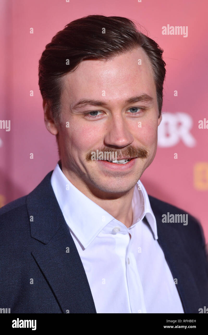 Munich, Allemagne. 25 Jan, 2019. David Kross (acteur) image unique, seul motif, portrait, portraits, portrait Bayerischer Filmpreis 2018-Tapis Rouge, tapis rouge, 25.01.2019 au Prinzregententheater à Munich. Utilisation dans le monde entier | Credit : dpa/Alamy Live News Banque D'Images