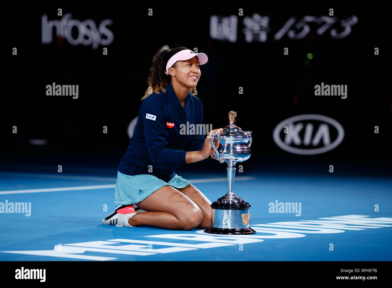 Melbourne, Australie. 26 janvier, 2019. Naomi Osaka du Japon a remporté le titre à l'Australian Open 2019 Tournoi de tennis du Grand Chelem à Melbourne, Australie, et est devenu le nouveau numéro un mondial. Frank Molter/Alamy live news Banque D'Images