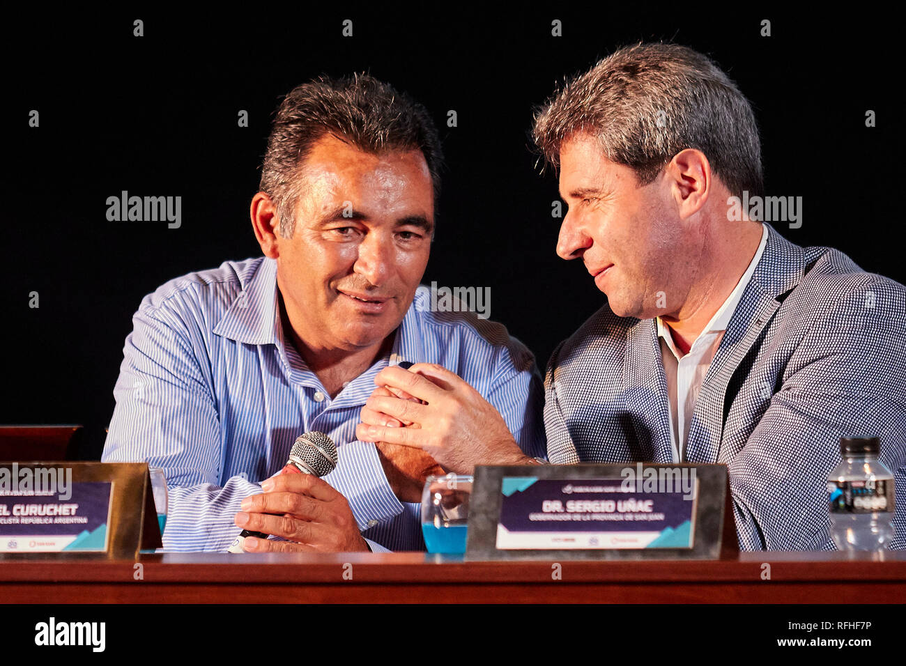 L'Argentine. 25 Jan, 2019. Conférence de presse de présentation du 37e Tour de San Juan 2019 le 25 janvier 2019 au Centro Cívico San Juan, Argentine. (Foto : Axel Lloret/Allo Fotografia) Crédit : Alexis Lloret/Alamy Live News Banque D'Images