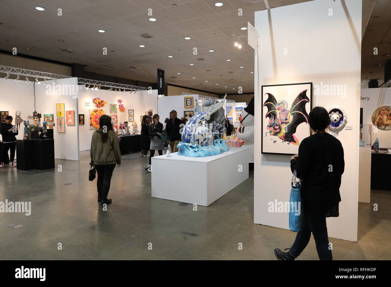 Los Angeles, 1/24/2019 : l'Art à la Los Angeles Convention Center qui est le plus complet de la foire internationale d'Art Contemporain en Am Banque D'Images