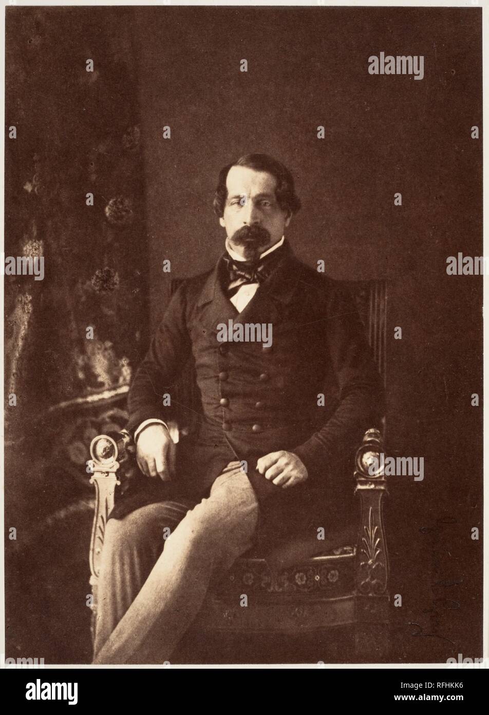 Portrait de Louis-Napoléon Bonaparte en Prince-Président. Artiste : Gustave Le Gray (Français, 1820-1884). Dimensions : 20,2 x 14,7 Image : cm (7 15/16 x 5 13/16 in.) : 48,1 x 38,6 Montage cm (18 15/16 x 15 3/16 po.). Date : 1852. Musée : Metropolitan Museum of Art, New York, USA. Banque D'Images