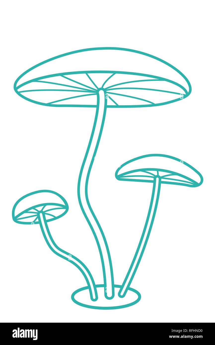 Illustration de la caricature champignons contour Illustration de Vecteur