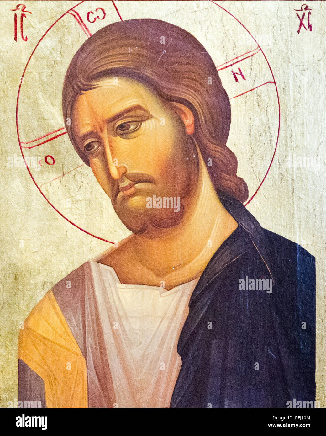 L'icône de Jésus Christ dans "Chiesa dei Santi Gervasio e Protasio Martiri' - Pavie, Italie. Le 16 novembre 2017. Banque D'Images