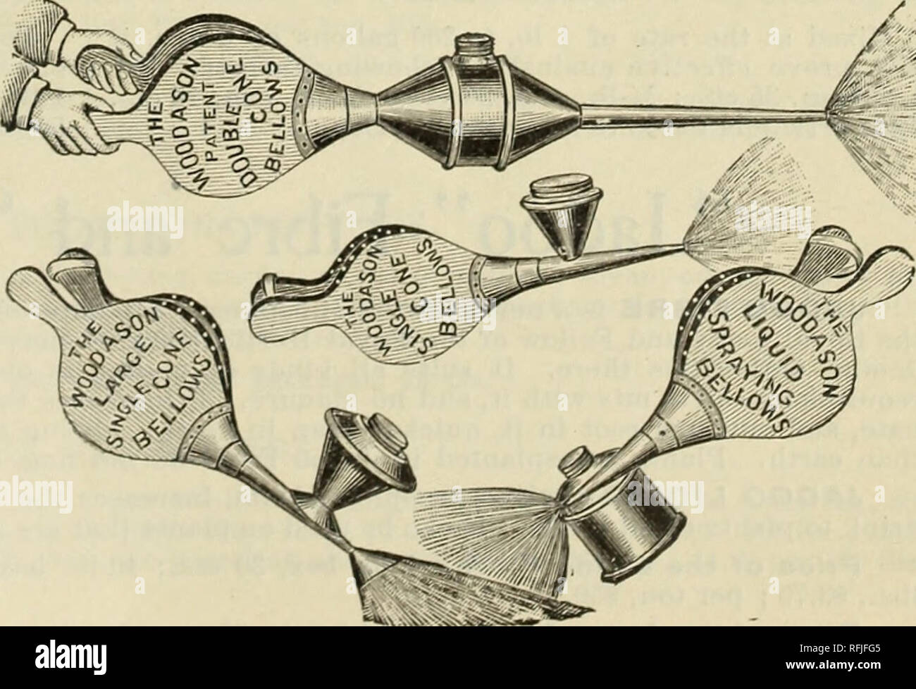 . Rapport annuel catalogue descriptif de graines : la plus grande collection au monde, 1899. Pépinière de l'État de New York (New York) ; Catalogues Catalogues ; bulbes graines de fleurs (plantes) ; Catalogues Catalogues Graines de legumes fruits ; catalogues ; Matériel et fournitures de jardinage Catalogues. LEGGETT CHAMPION D'ARMES À FEU DE LA POUDRE. La pompe de pulvérisation EN LAITON GODET MYERS. L'WOODASON POUDRE SIMPLE CÔNE SOUFFLET. Le style de ces est illustré par notre coupe. Ils existent en deux tailles, la plus petite étant- plus pour l'utilisation dans l'conservatorv. Prix, grande taille, petite taille ; 2 $, 1 $. L'WOODASON l'atomizer. Un excellent article d'application stro Banque D'Images