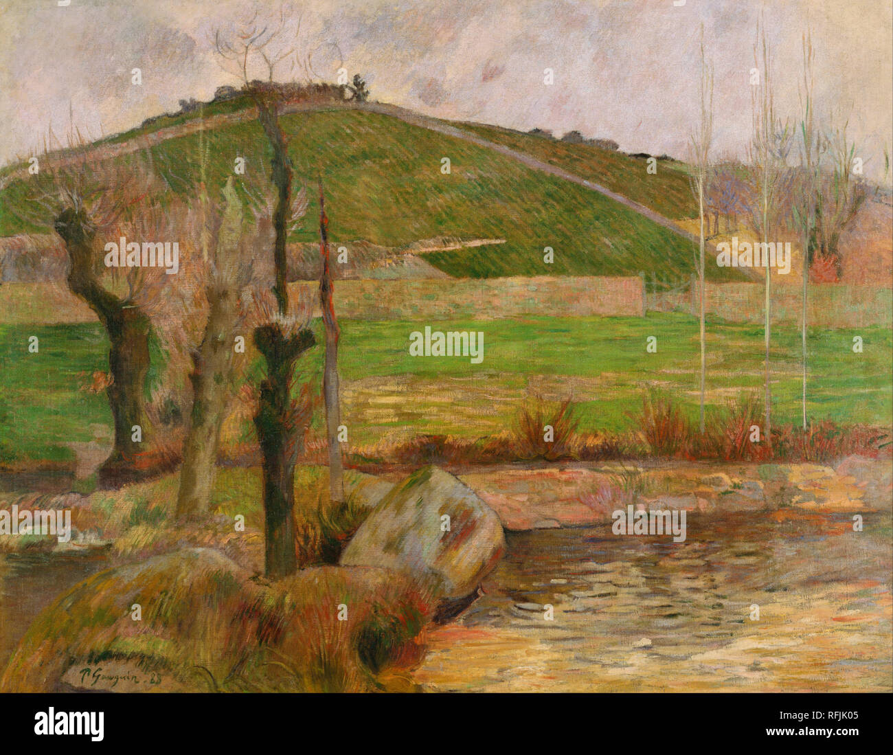 L'Aven en contre bas de la Montagne Sainte-Marguerite / Paysage près de Pont-Aven. Date/période : 1888. La peinture. Huile sur toile. Hauteur : 729 mm (28.70 in) ; Largeur : 922 mm (36.29 in). Auteur : Paul Gauguin. Gauguin, Paul Eugéne Henri. Banque D'Images