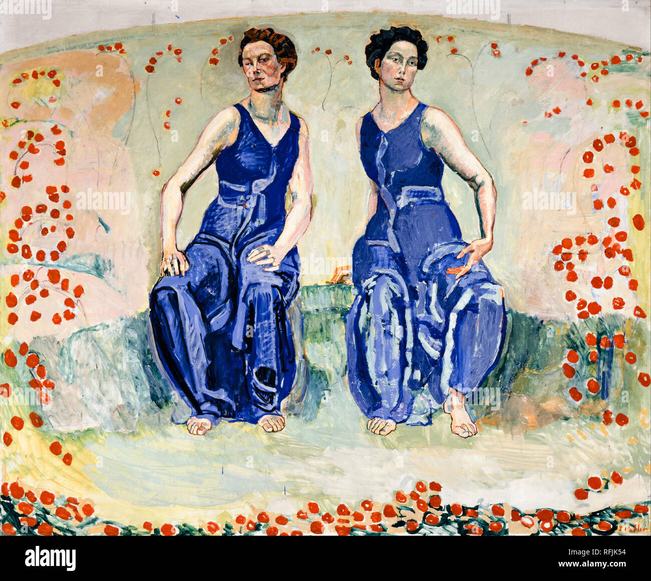 L'heure sacrée (Die Heilige Stunde). Date/Période : 1902/1916. Huile sur toile. Largeur : 226.1 cm. Hauteur : 182,9 cm. Auteur : Ferdinand Hodler. Banque D'Images