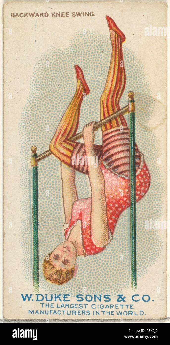 Genou arrière Swing, de la série d'exercices de gymnastique (N77) pour les cigarettes de marque Duke RENCONTRÉ DP827447. Banque D'Images