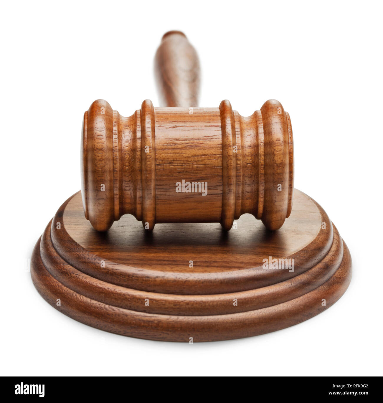 Maillet en bois isolé sur fond blanc Banque D'Images