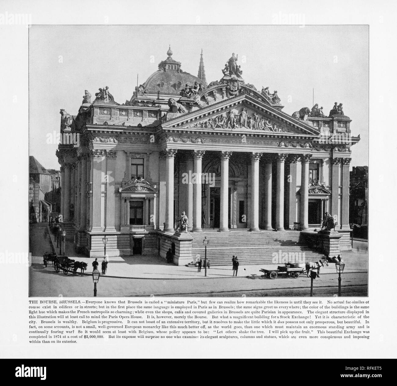 La Bourse, Bruxelles, Belgique, Hollande, Belgique, 1893 Photographie Banque D'Images