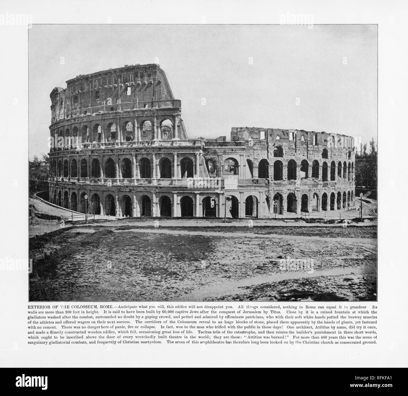 De l'extérieur du Colisée, Rome, Italie, Italienne, 1893 Photographie Ancienne Banque D'Images