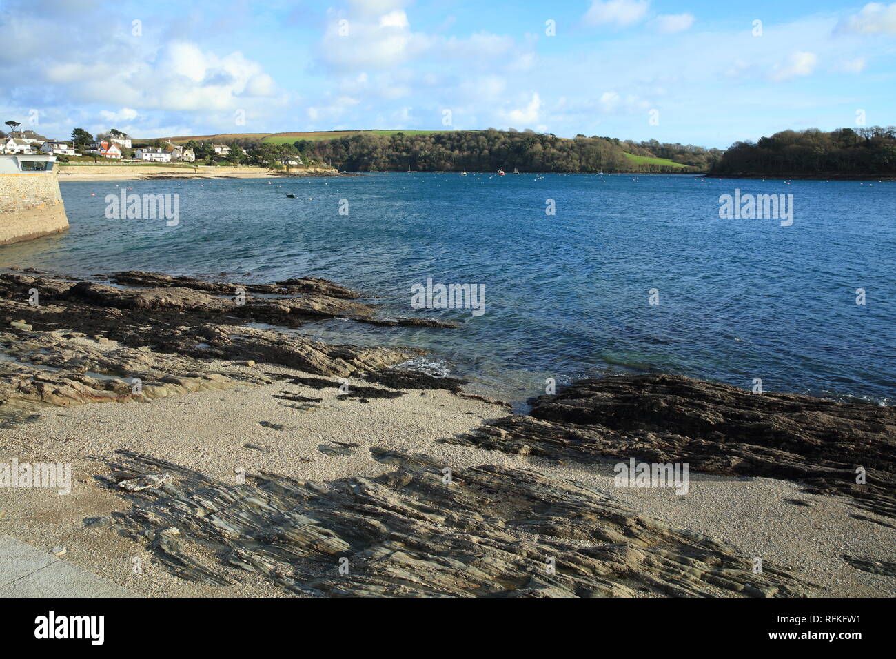 St Mawes waterfront, Roseland Peninsula, Cornwall, England, UK Banque D'Images