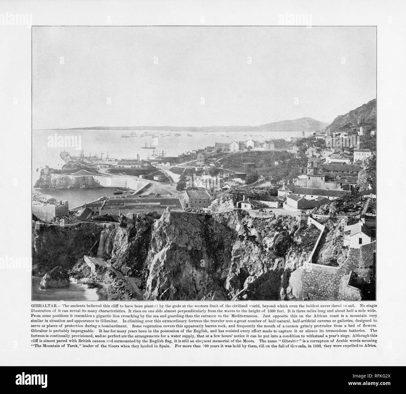 Gibraltar, Espagne, Espagnol, 1893 Photographie Ancienne Banque D'Images