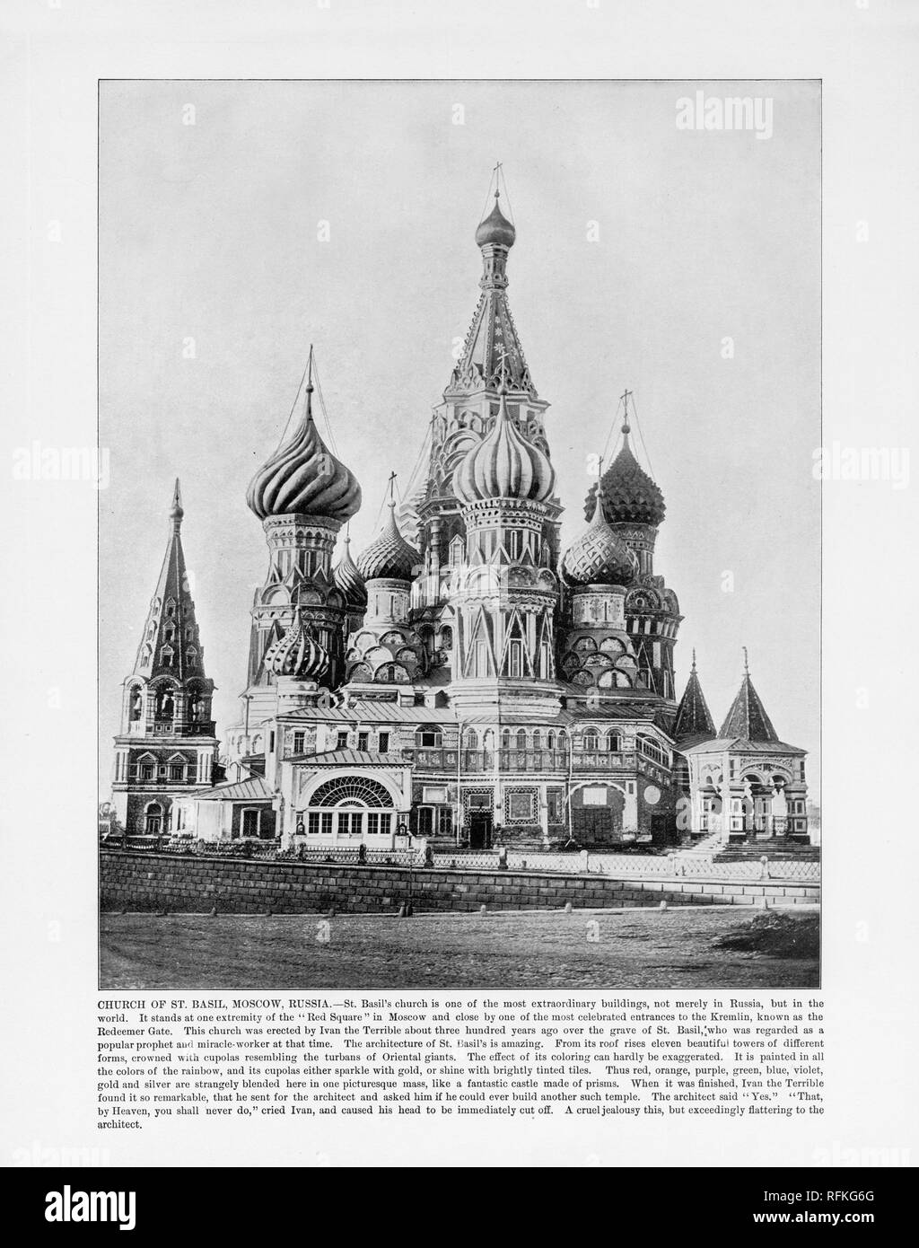 Eglise de Saint Basil, Moscou, Russie, Fédération de, 1893 Photographie Ancienne Banque D'Images