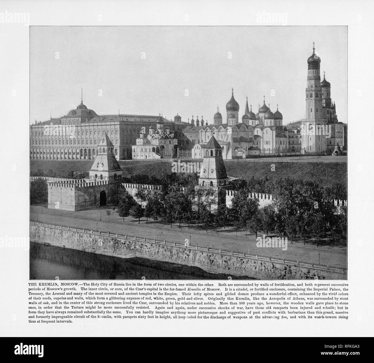 Le Kremlin, Moscou, Russie, Fédération de, 1893 Photographie Ancienne Banque D'Images