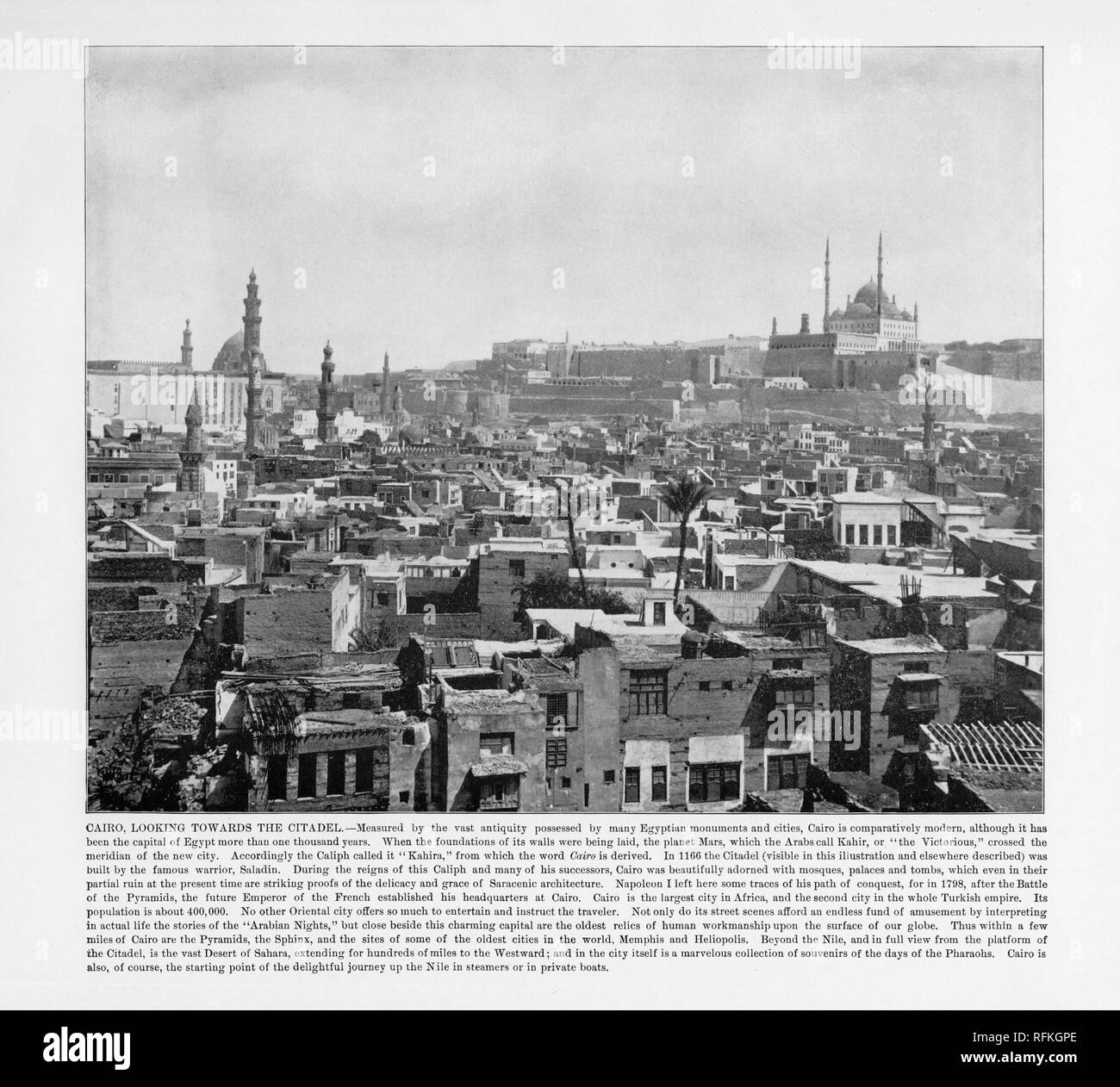 Le Caire, Egypte, en regardant vers la citadelle, l'Égypte Antique, 1893 Photographie Banque D'Images