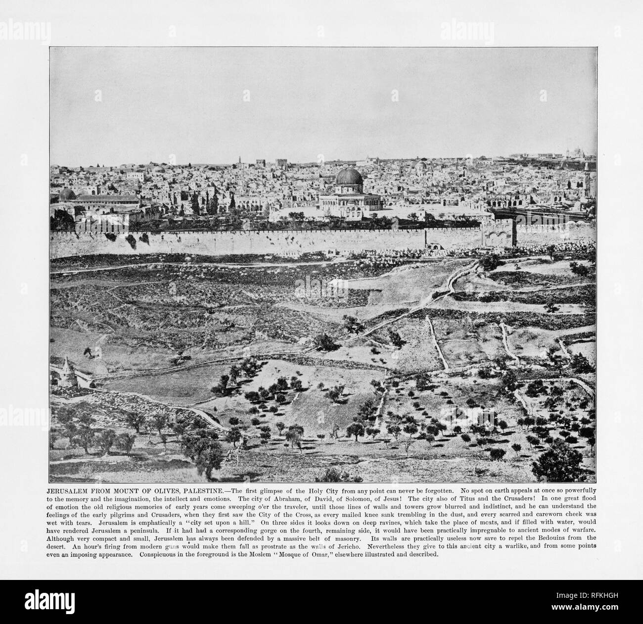 Mont des Oliviers de Jérusalem, la Palestine, la Palestine antique Photographie, 1893 Banque D'Images