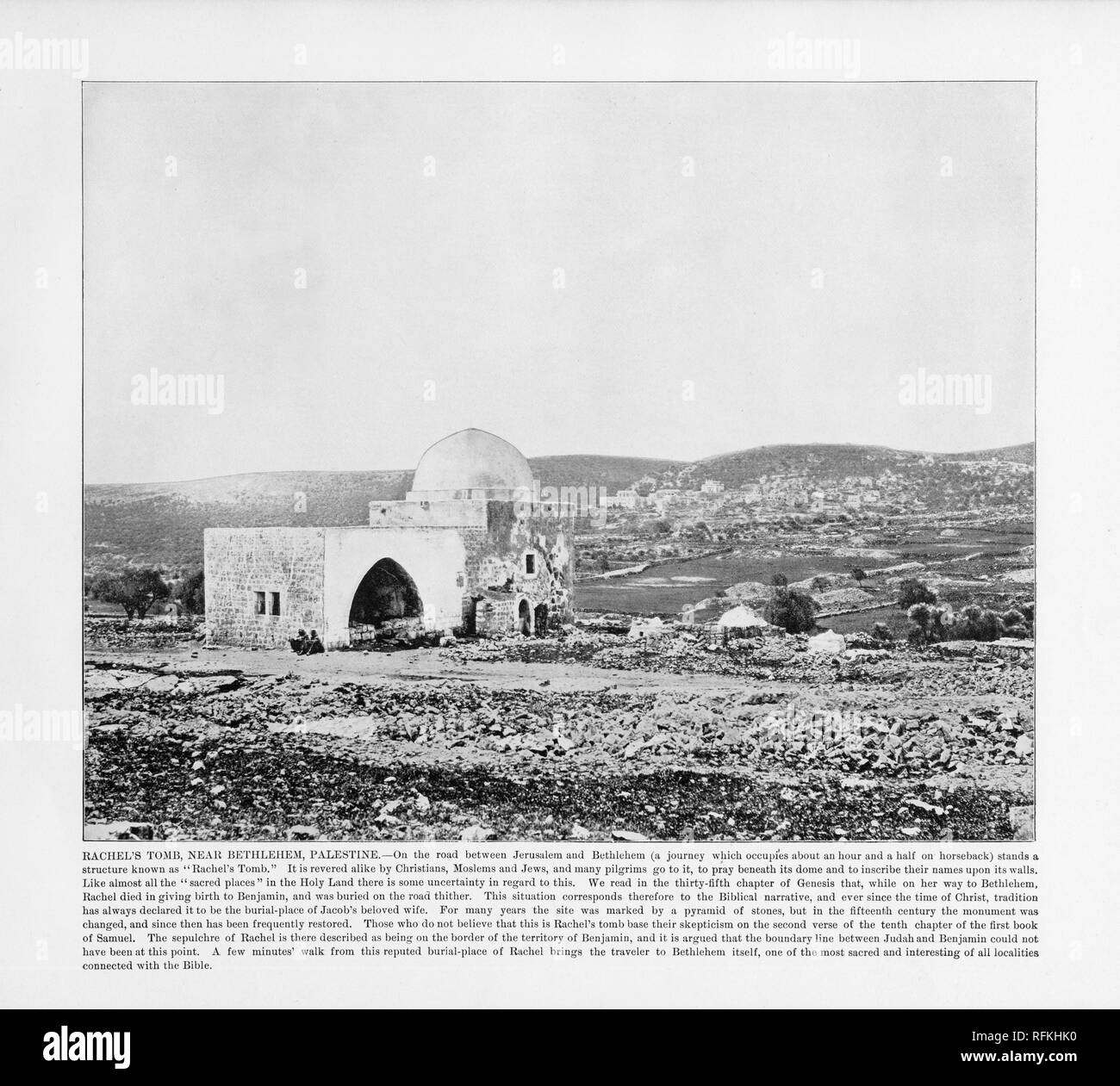 Le Tombeau de Rachel, près de Bethléem, Palestine, Photographie, 1893 Palestine antique Banque D'Images