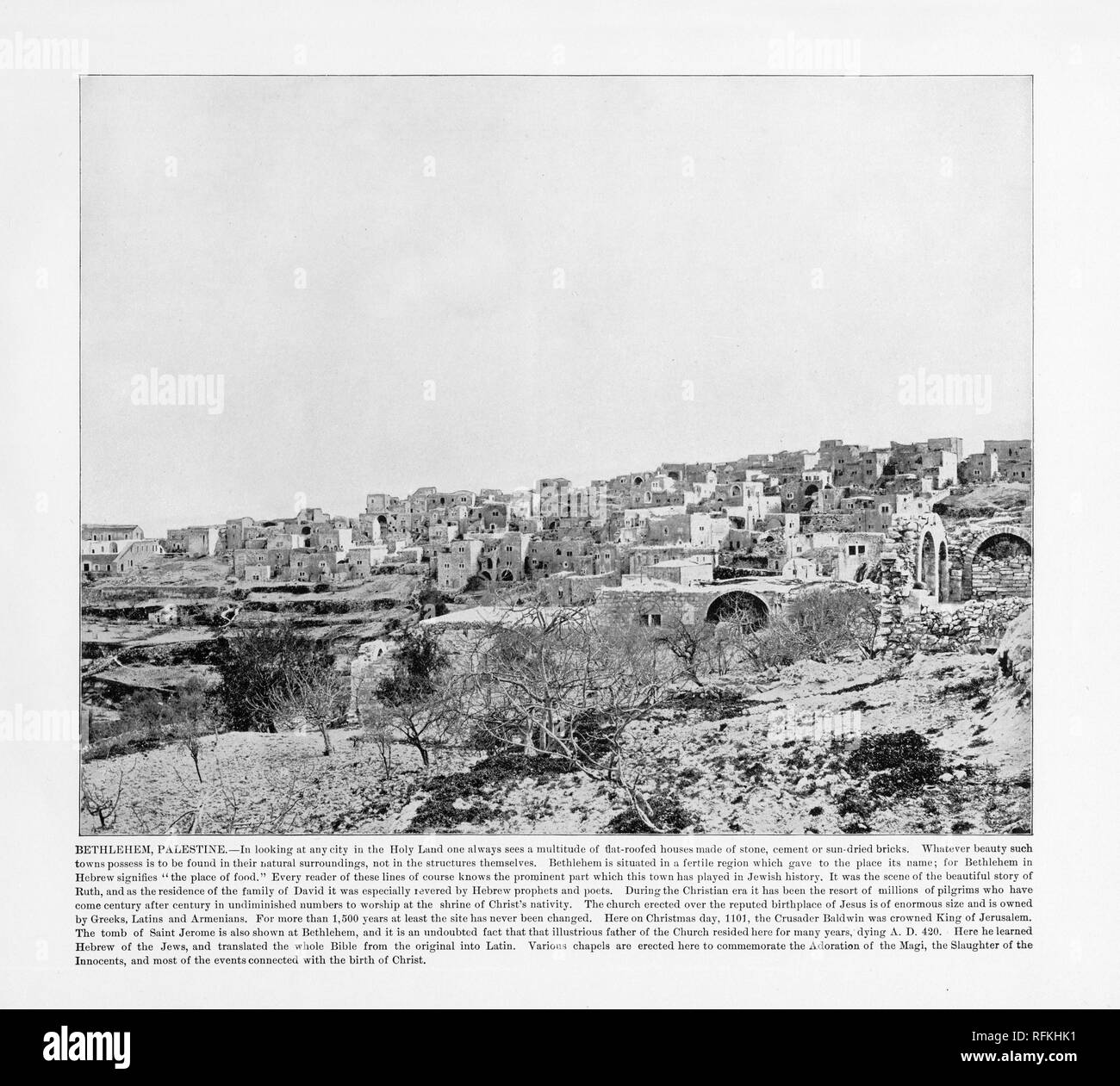 Jérusalem, Bethléem, Palestine, 1893 Photographie Ancienne Banque D'Images