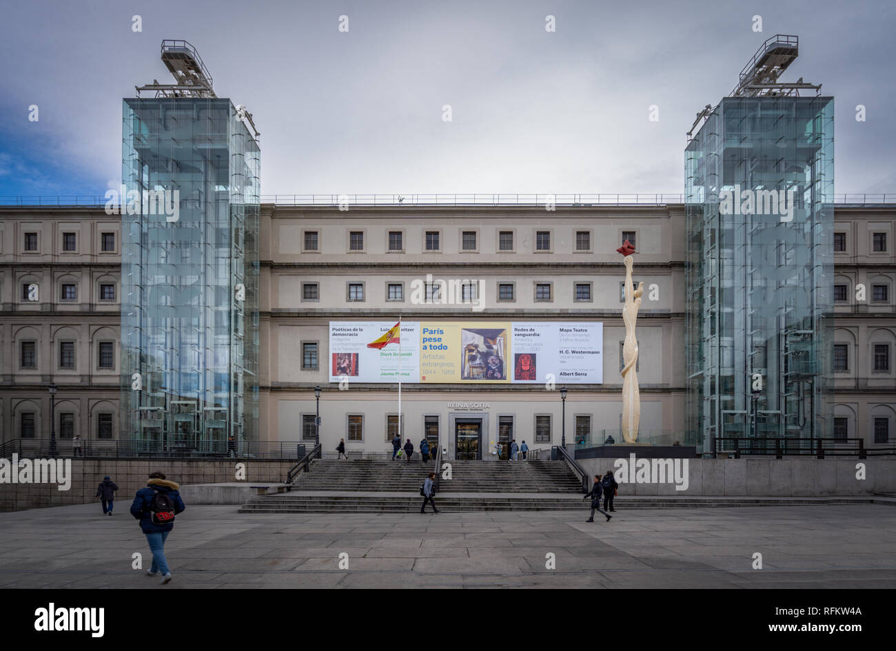 Madrid, Espagne, janvier 2019 : entrée principale du Musée National Reina Sofia Banque D'Images