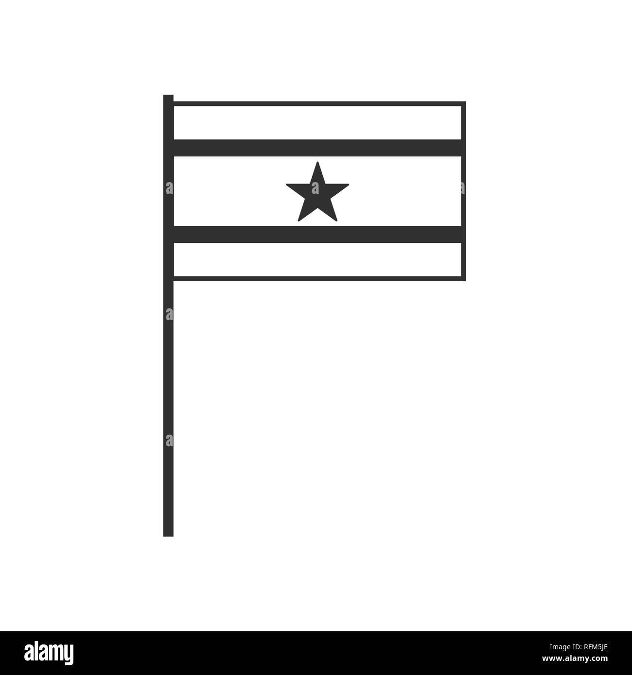 L'icône du drapeau Suriname en contour noir modèle plat. Date de l'indépendance ou de la fête nationale. Illustration de Vecteur