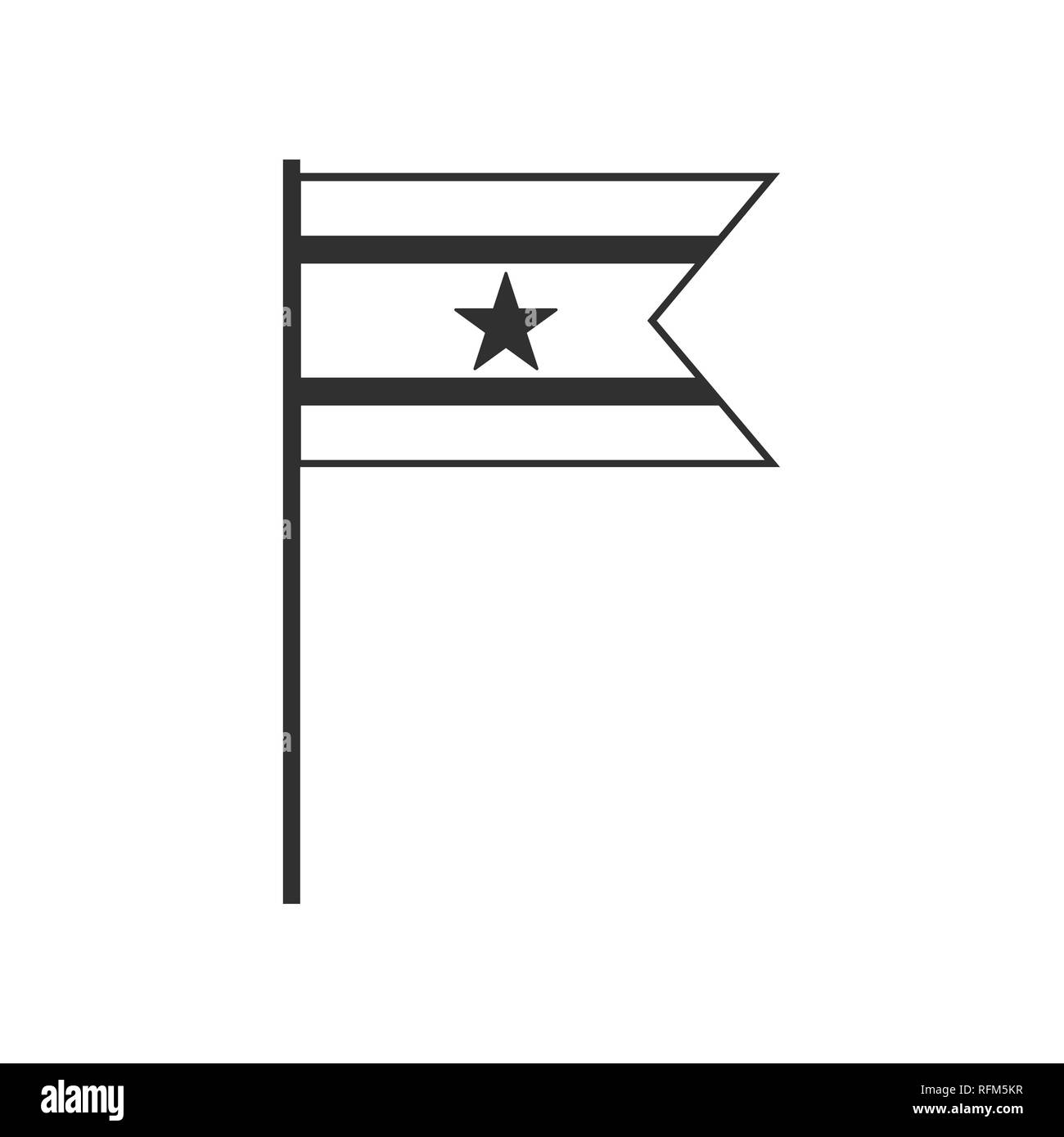 L'icône du drapeau Suriname en contour noir modèle plat. Date de l'indépendance ou de la fête nationale. Illustration de Vecteur