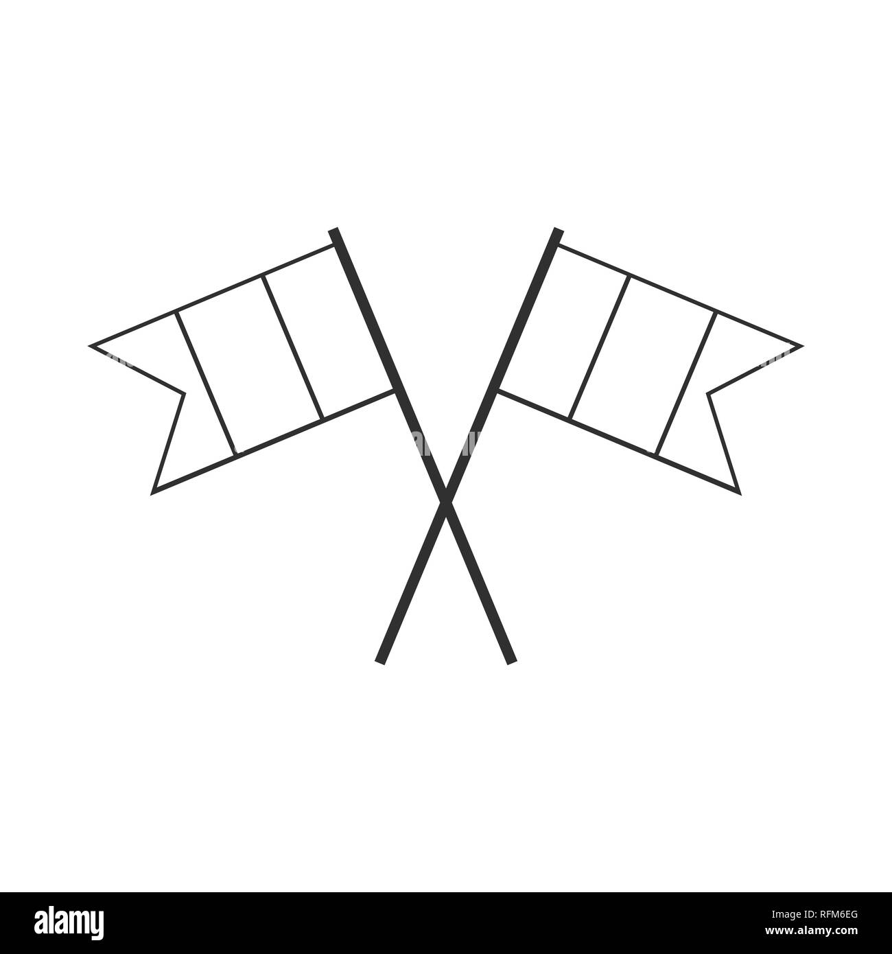 L'icône du drapeau pays triband verticale en contour noir modèle plat. Date de l'indépendance ou de la fête nationale. Illustration de Vecteur