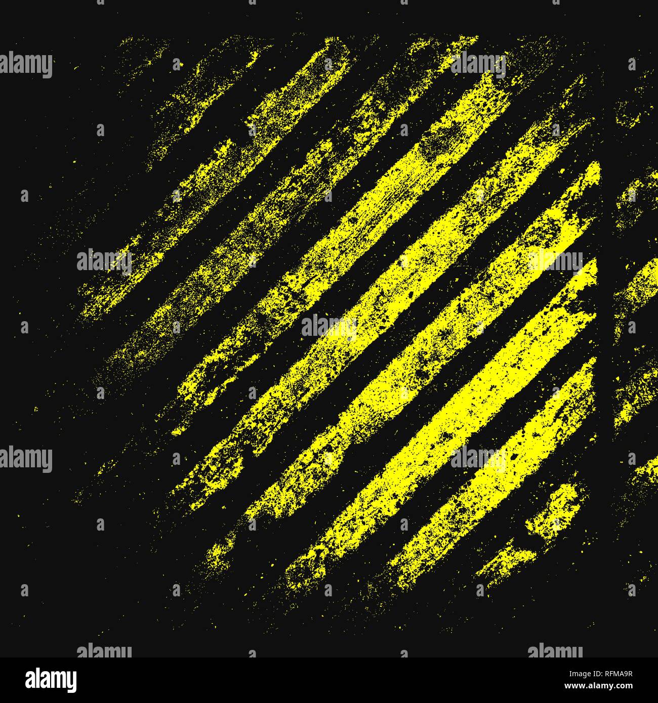 Attention metal grunge texture. Bandes de danger. Les lignes noires et jaunes. Vector background. Illustration de Vecteur