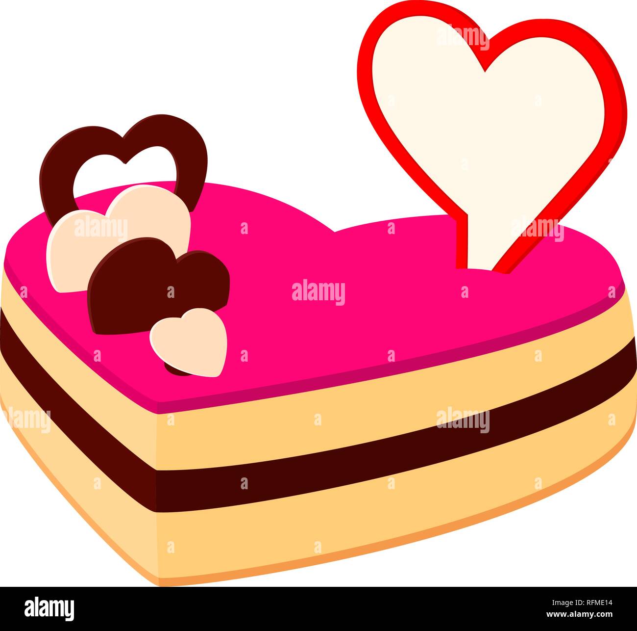 Cartoon couleur heart cake Illustration de Vecteur