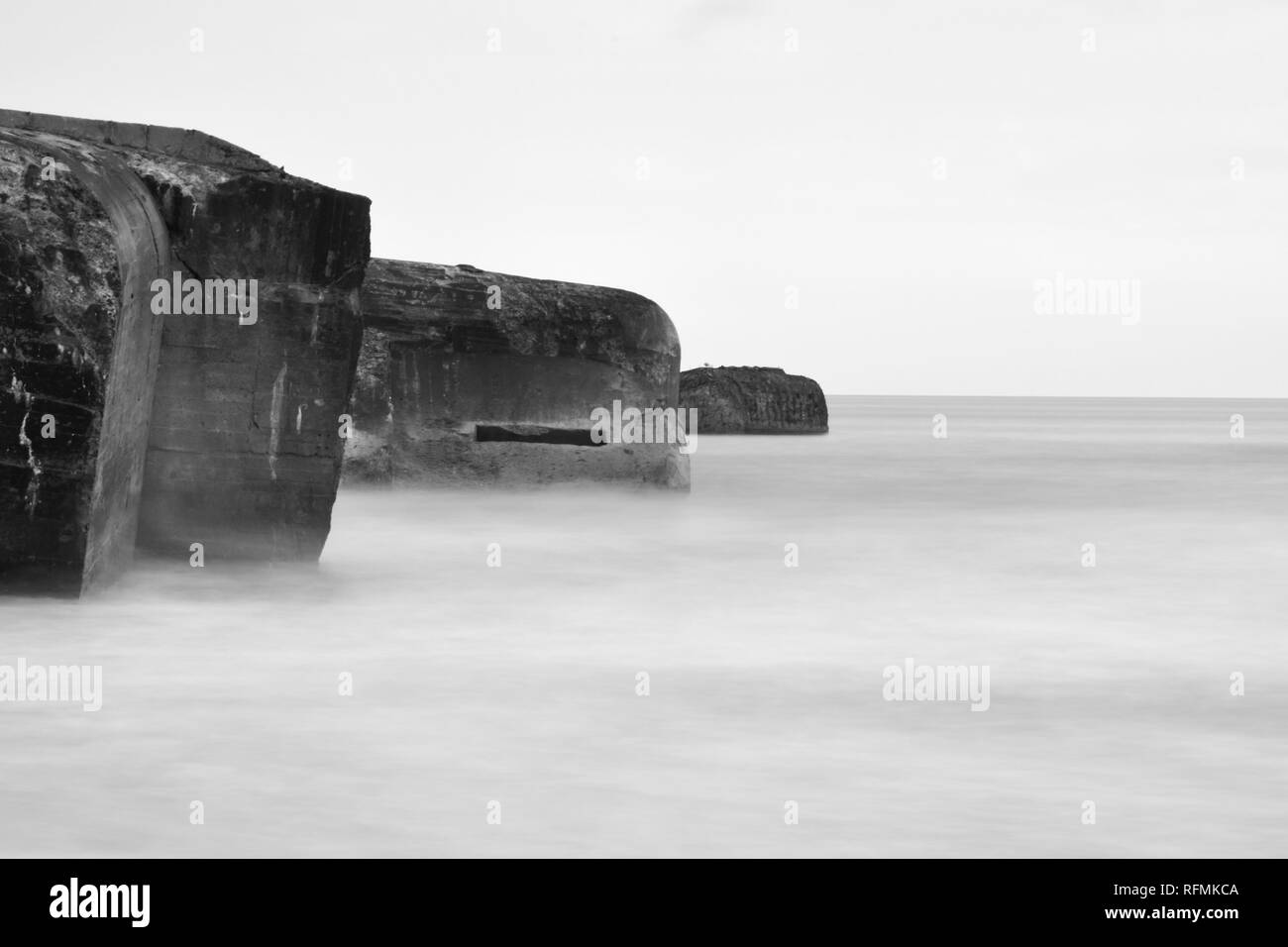 Naufrage Bunker Allemand Sur La Plage De La Mer Du Nord Sur