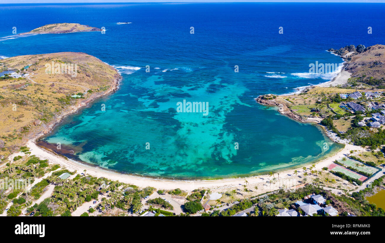 Petit Cul-De-sac, plage publique, Saint Barthélemy ou St Barths ou St Barth, mer des Caraïbes Banque D'Images