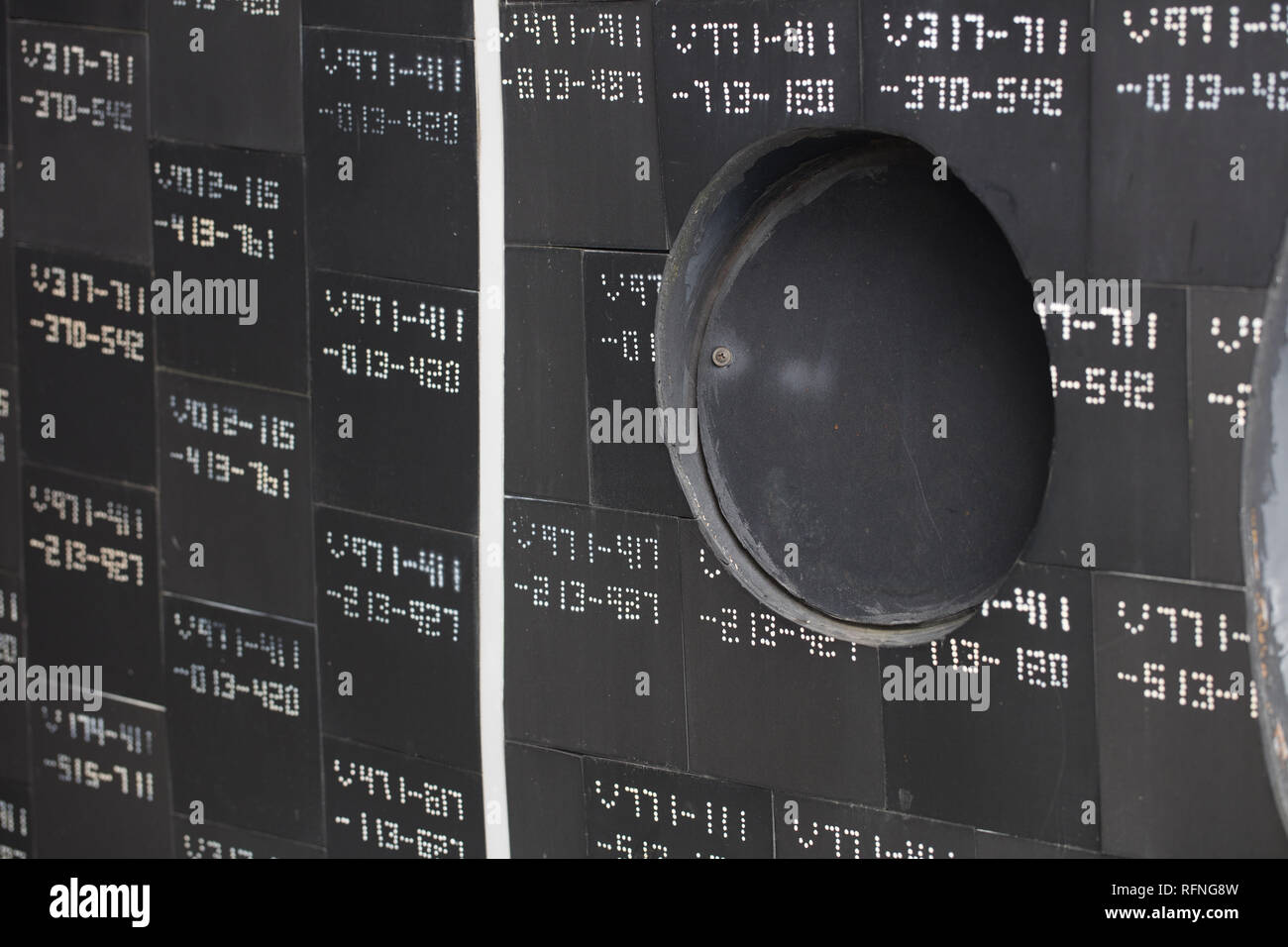 Tuiles de l'écran thermique à partir de la navette spatiale à l'indépendance en Johnson Space Center, Houston, TX Banque D'Images