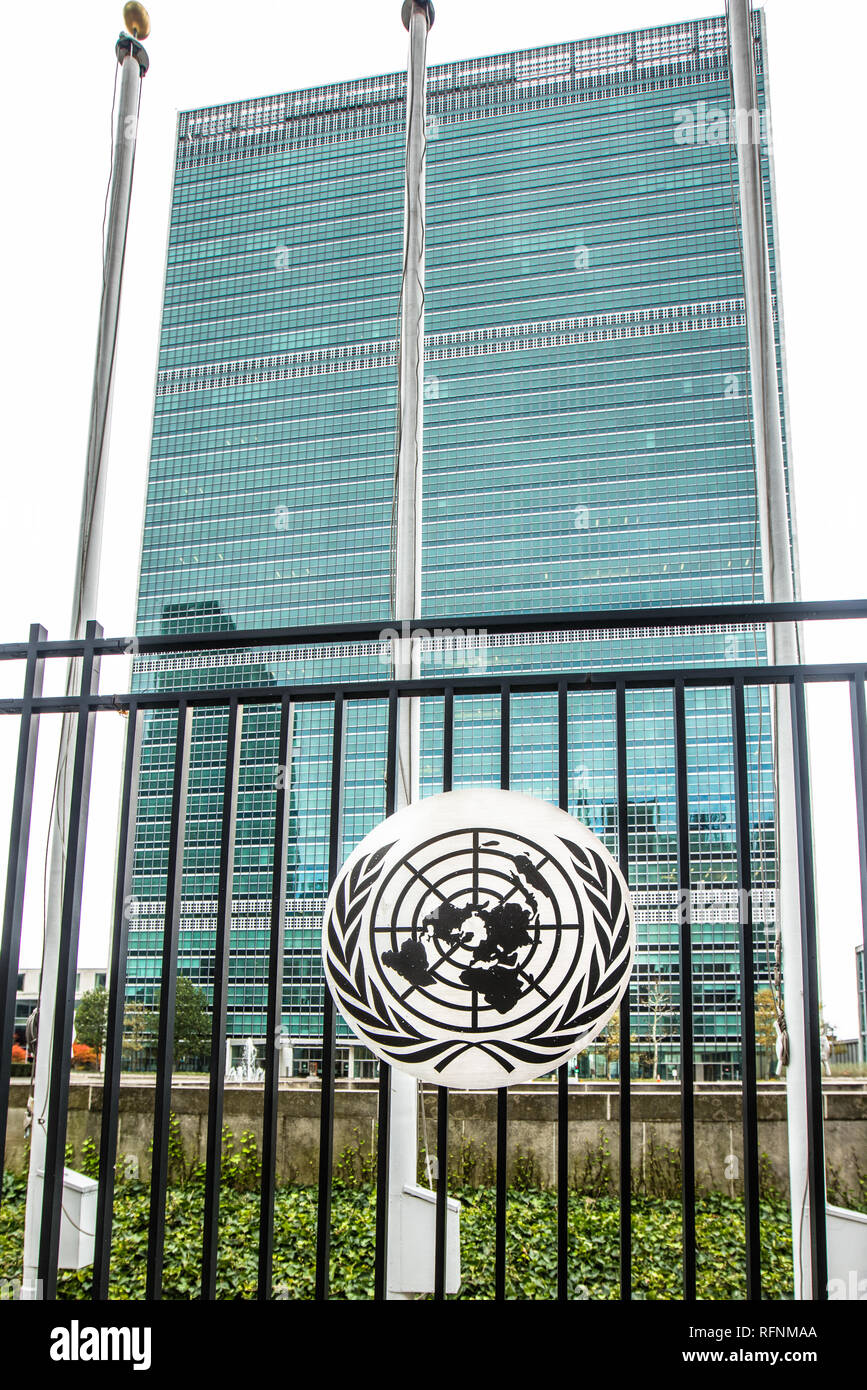 Bâtiment de l'Organisation des Nations Unies à New York Banque D'Images