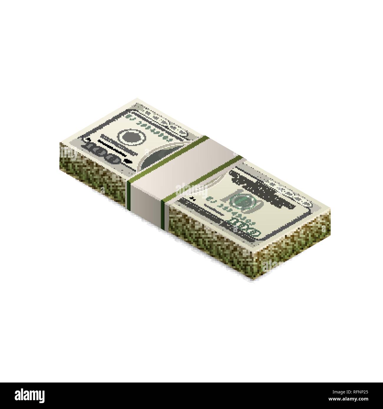 Pile de faux billets de cent dollars US en vue isométrique isolated on white Illustration de Vecteur Pile de faux billets de cent dollars US en vue isométrique isolated on white Illustration de Vecteur