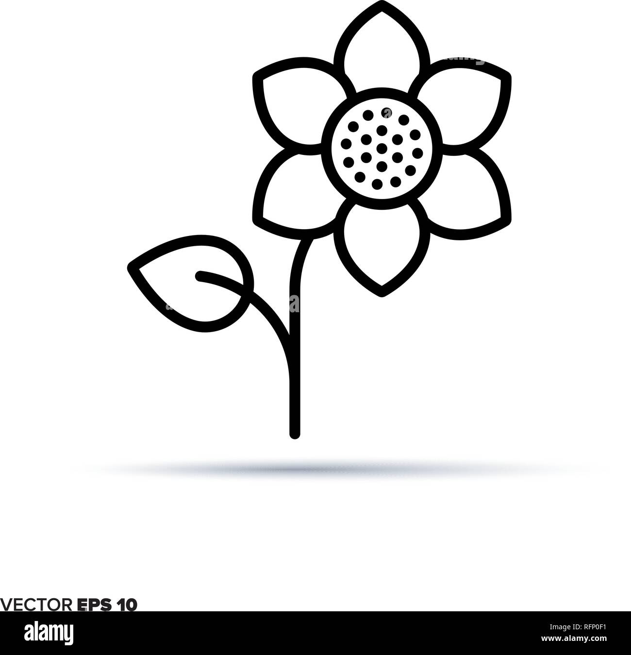 L'icône de la ligne du vecteur de fleurs. Symbole de l'environnement et de la nature. Illustration de Vecteur
