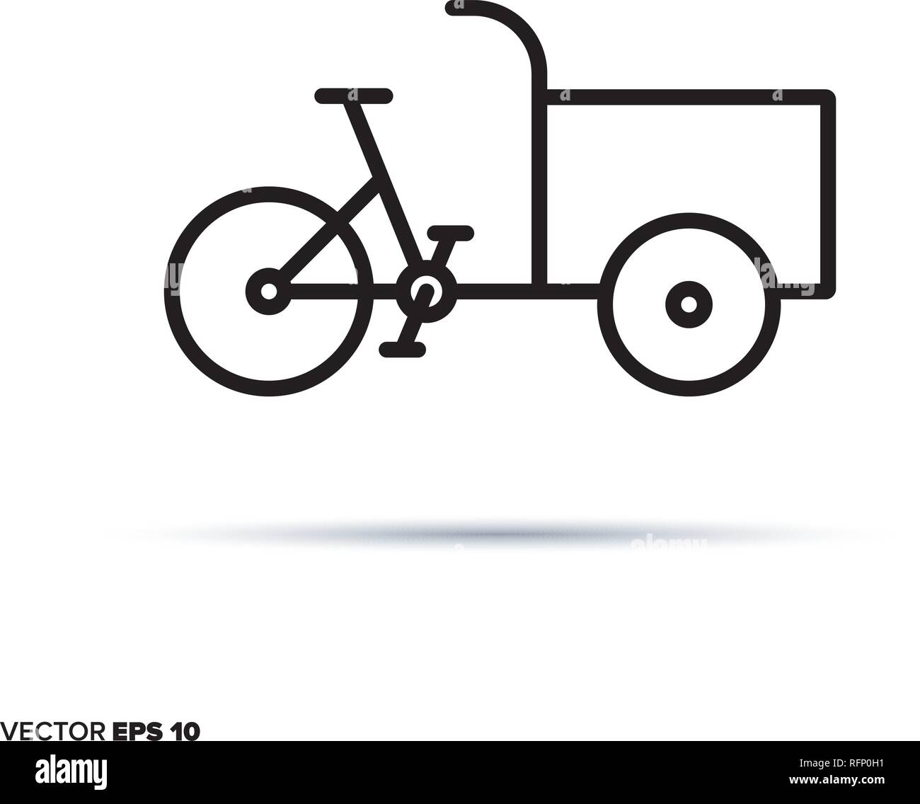 L'icône de la ligne du vecteur Cargobike. Les transports respectueux de l'environnement, symbole. Illustration de Vecteur
