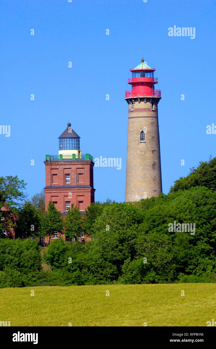Le Cap Arkona, phare de Bonaventure, Rügen, Mecklembourg-Poméranie-Occidentale, Allemagne Banque D'Images