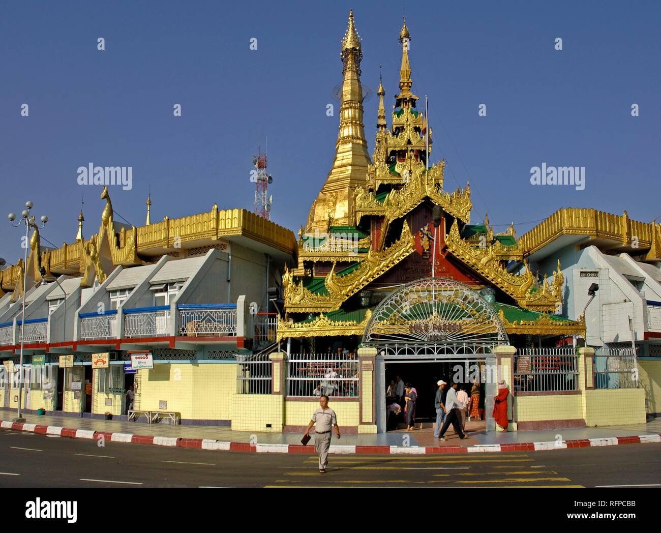 La pagode Sule, Yangon, Rangoon, Myanmar, Birmanie Banque D'Images