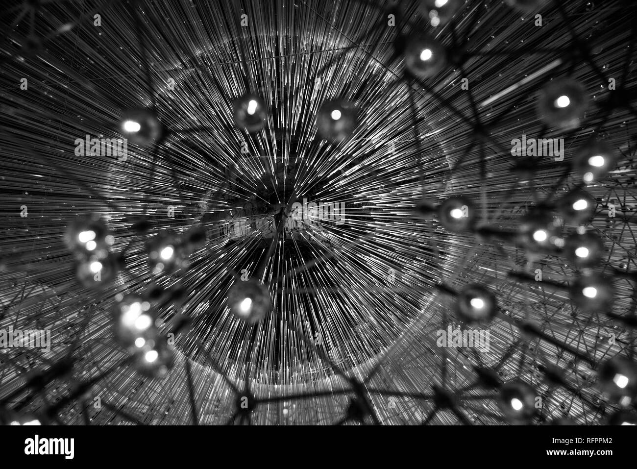 La lumière vive d'une lampe moderne, abstrait Banque D'Images