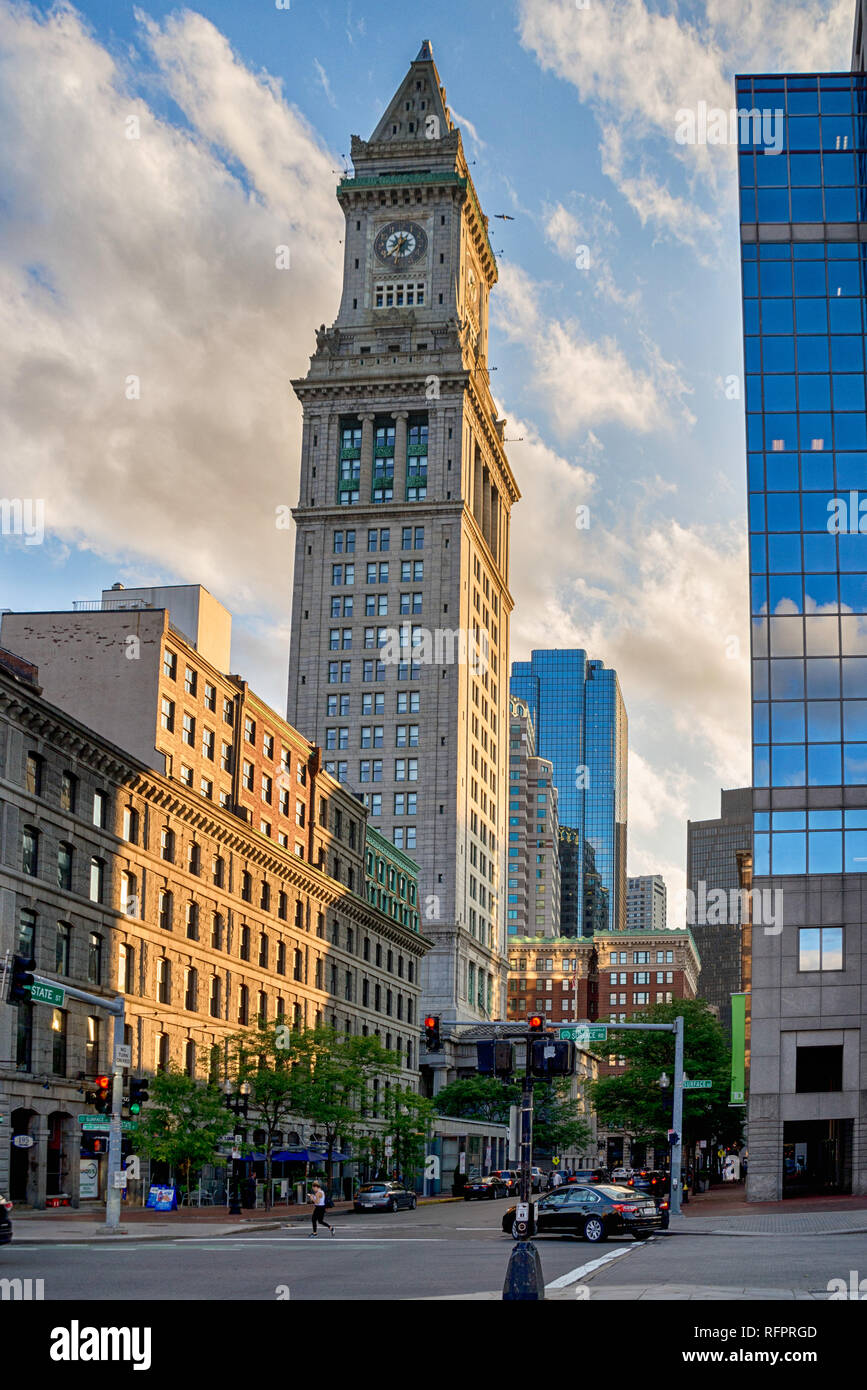 La célèbre Boston Custom House dans l'United States Banque D'Images