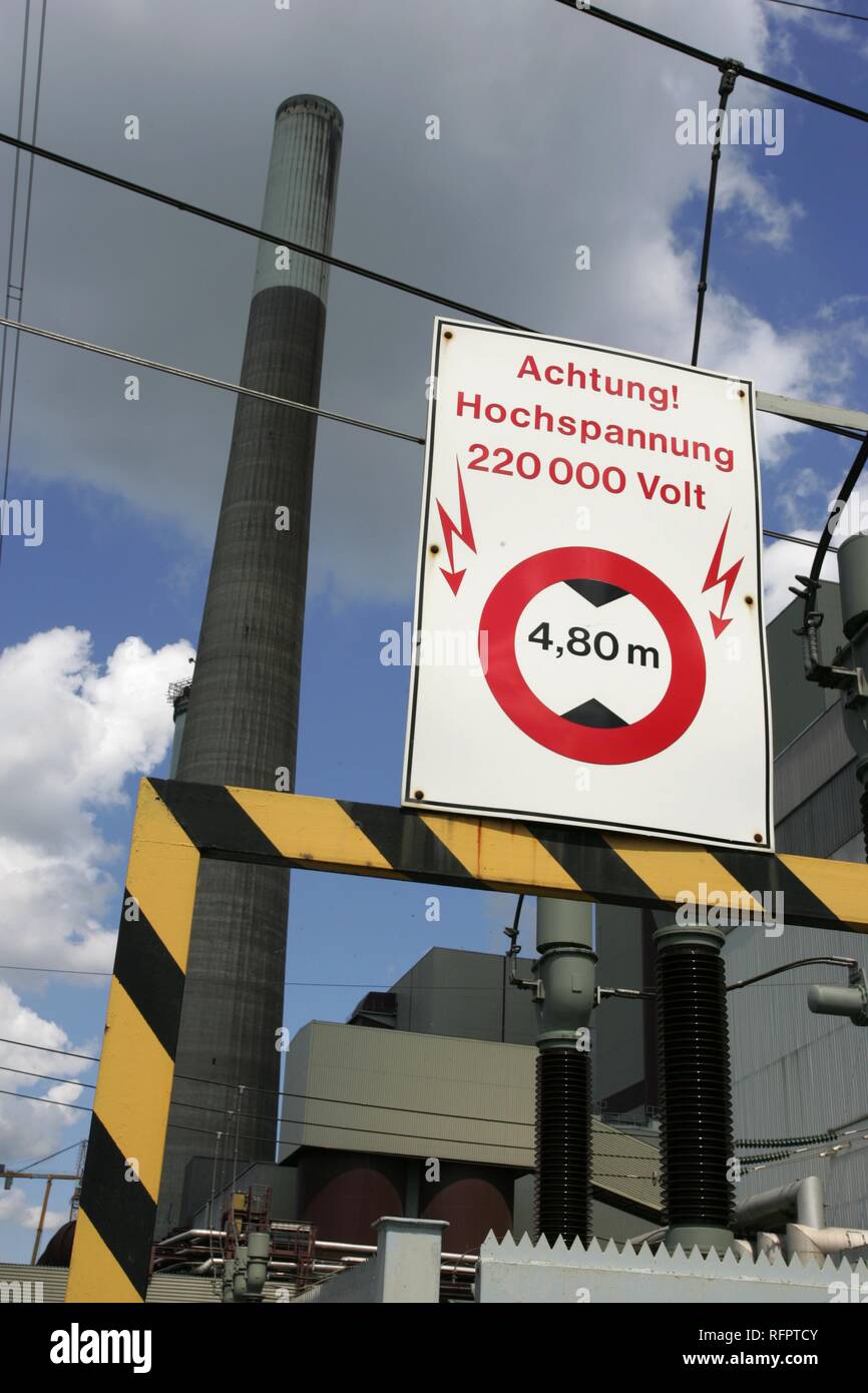 DEU, Allemagne, Voerde : Hard coal power station de STEAG Power Company. Poste de transformation. Banque D'Images