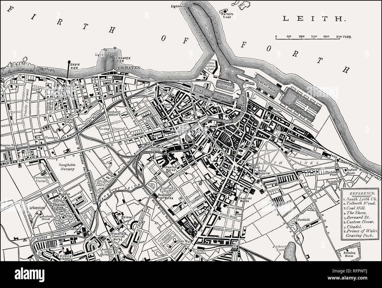 Plan de Leith, 1883, Édimbourg, Écosse Banque D'Images